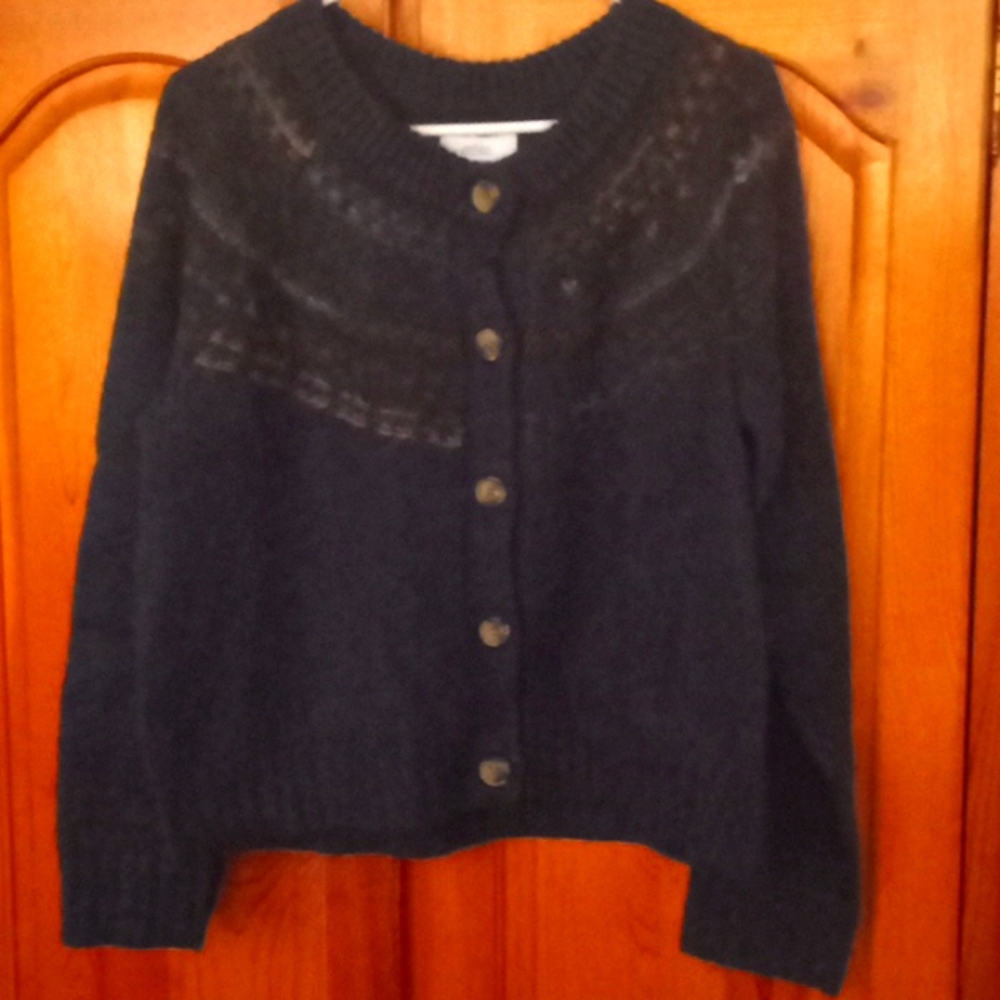 Old Navy Navy Blue Button-Up Knit Cardigan